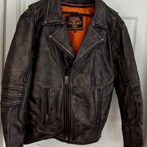 Men's Distressed Black Leather Jacket